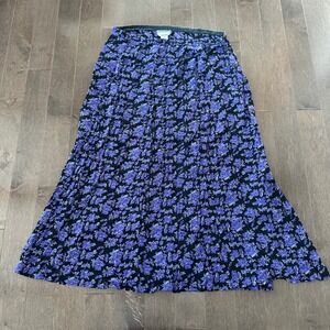 Vintage April Cornell Floral Maxi Skirt Dark Fairy Whimsigoth Romantic M